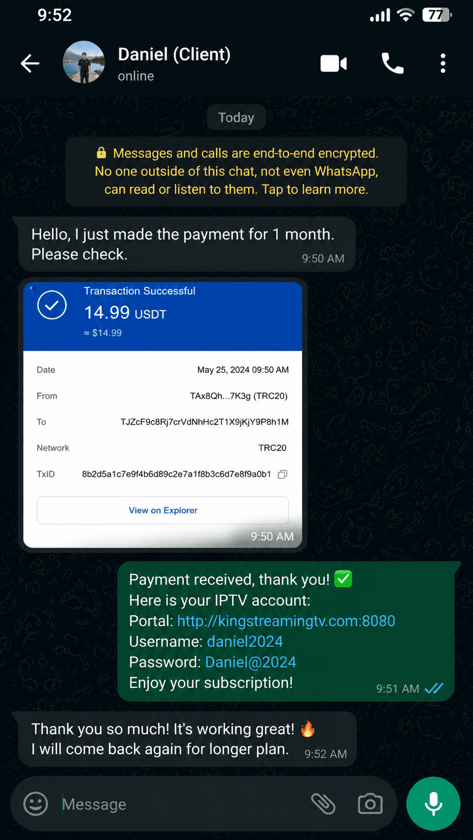Payment proof 8